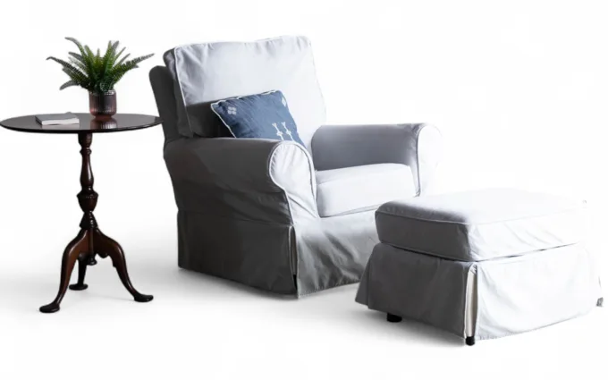 Pottery Barn Kids slipcovered swivel glider, cut out